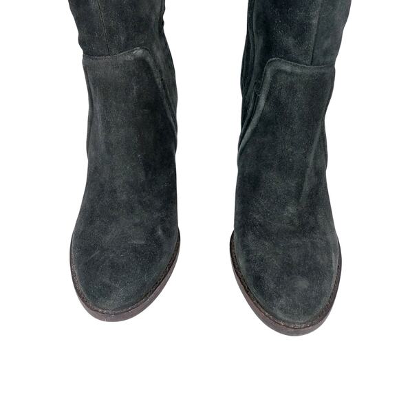 VINCE CAMUTO! GRAY/ BLACK GENUINE LEATHER OVER THE KNEE CHUNKY BOOTS! SZ 12M - Picture 6 of 13